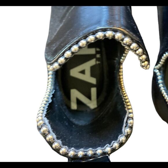 #300 ZARA black studded cut out ankle booties - Picture 5 of 6